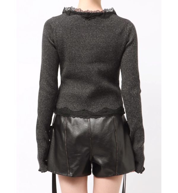 EMODA「レースエッジフィットリブトップ」|ニット・セーター|