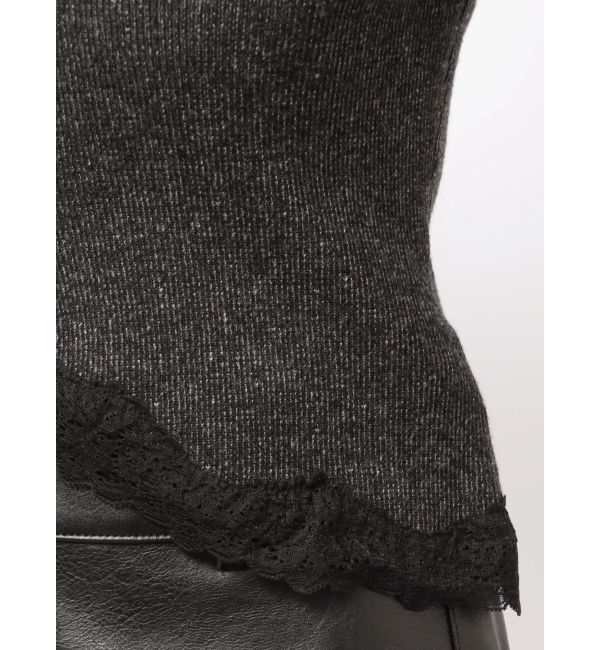 EMODA「レースエッジフィットリブトップ」|ニット・セーター|