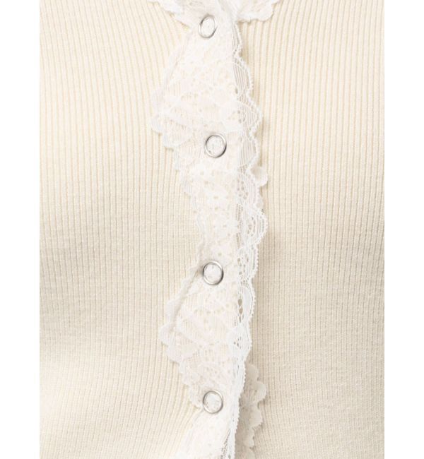 EMODA「レースエッジフィットリブトップ」|ニット・セーター|