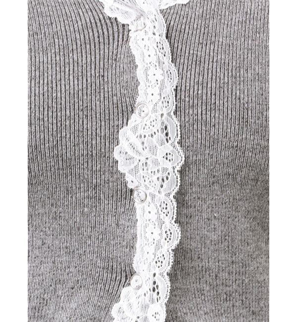 EMODA「レースエッジフィットリブトップ」|ニット・セーター|