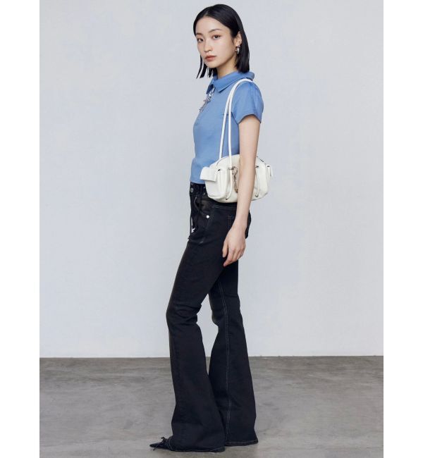 EMODA「ハングレースアップハイウエストパギンス」|デニム|