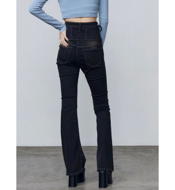 EMODA「ハングレースアップハイウエストパギンス」|デニム|