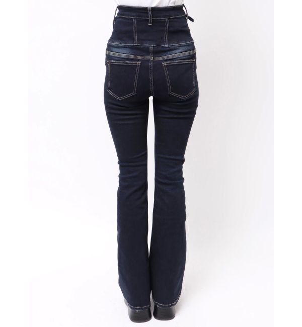 EMODA「ハングレースアップハイウエストパギンス」|デニム|