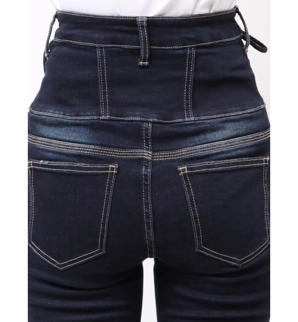 EMODA「ハングレースアップハイウエストパギンス」|デニム|