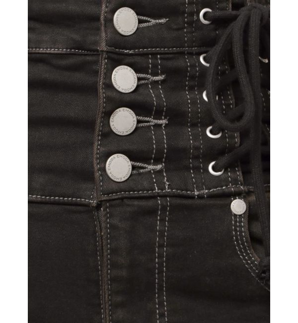 EMODA「ハングレースアップハイウエストパギンス」|デニム|