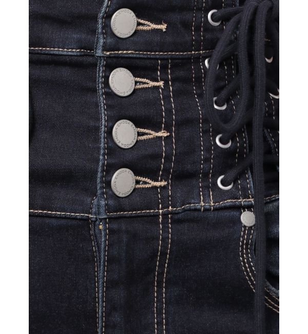 EMODA「ハングレースアップハイウエストパギンス」|デニム|