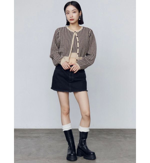 EMODA「ハウンズトゥースツインニット」|ニット・セーター|