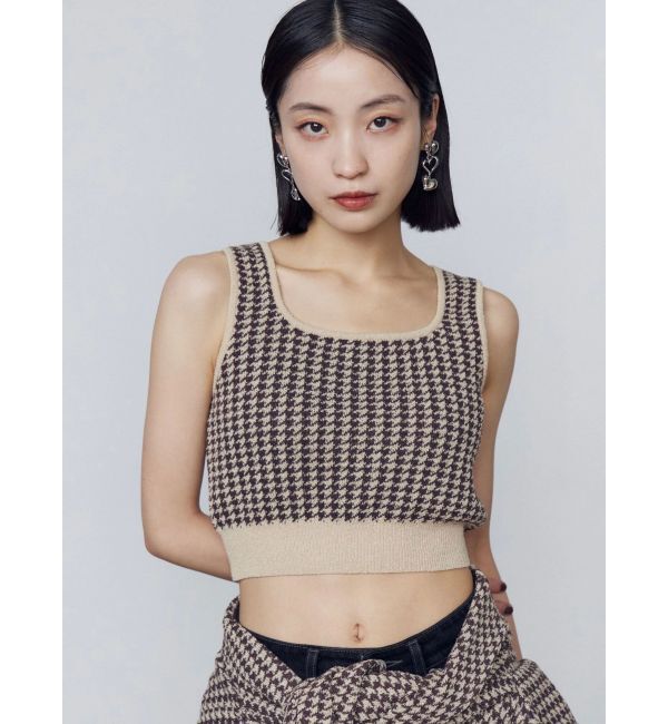 EMODA「ハウンズトゥースツインニット」|ニット・セーター|