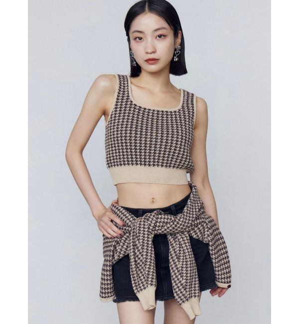 EMODA「ハウンズトゥースツインニット」|ニット・セーター|
