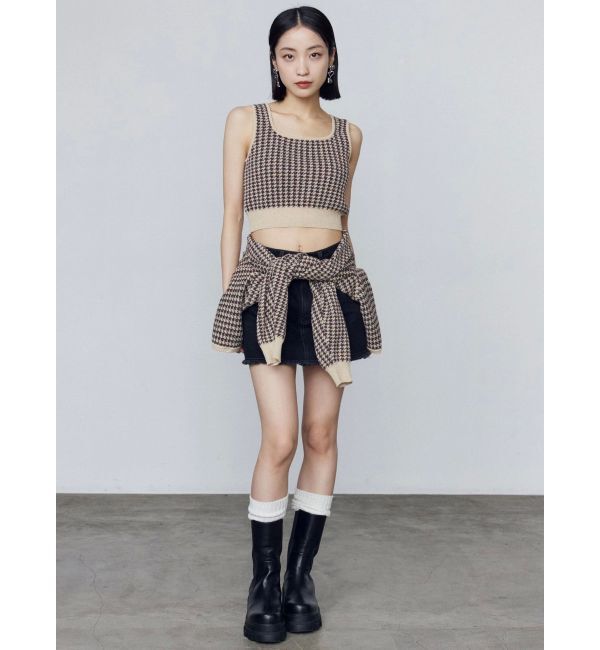 EMODA「ハウンズトゥースツインニット」|ニット・セーター|