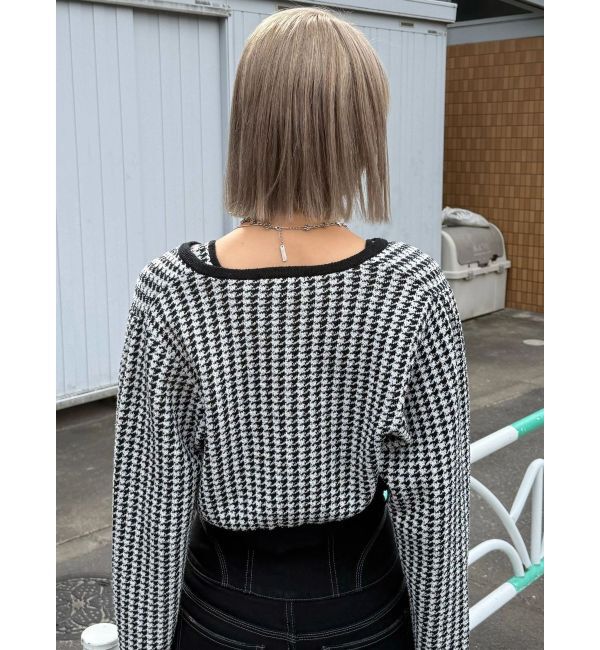 EMODA「ハウンズトゥースツインニット」|ニット・セーター|