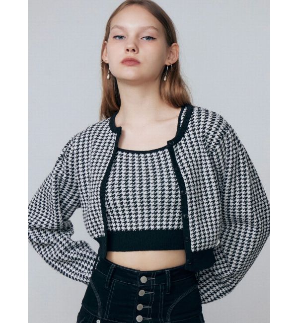 EMODA「ハウンズトゥースツインニット」|ニット・セーター|
