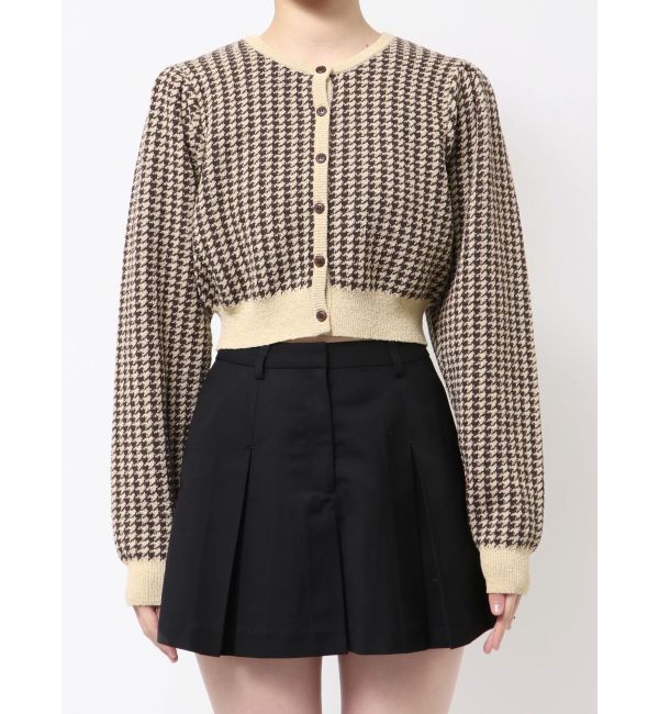 EMODA「ハウンズトゥースツインニット」|ニット・セーター|ベージュ