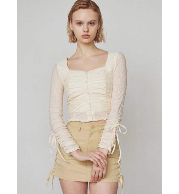 EMODA「フロントボタンギャザートップ」|Tシャツ・カットソー|