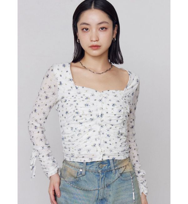 EMODA「フロントボタンギャザートップ」|Tシャツ・カットソー|