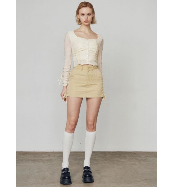 EMODA「フロントボタンギャザートップ」|Tシャツ・カットソー|