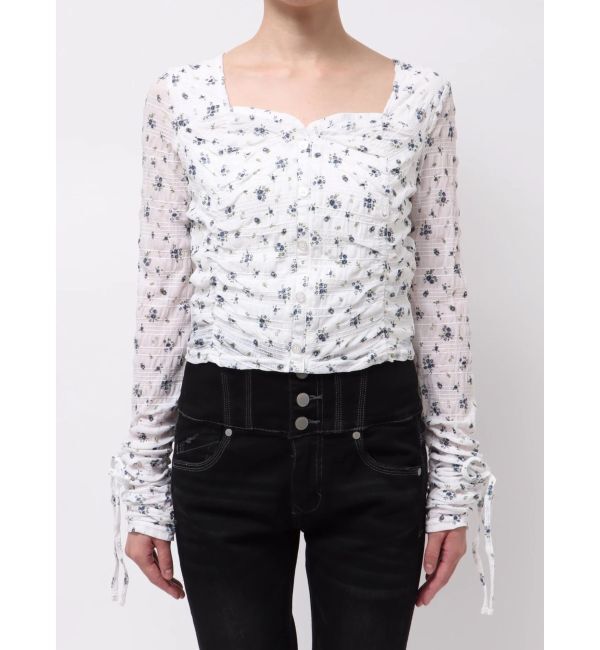 EMODA「フロントボタンギャザートップ」|Tシャツ・カットソー|