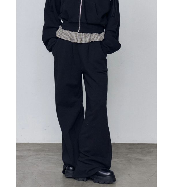 EMODA「ウエストフリルスウェットパンツ」|その他|ブラック