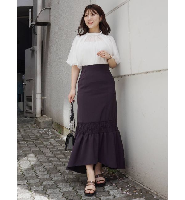 MERCURYDUO「シャーリングデザインイレヘムマーメイドスカート」|スカート|