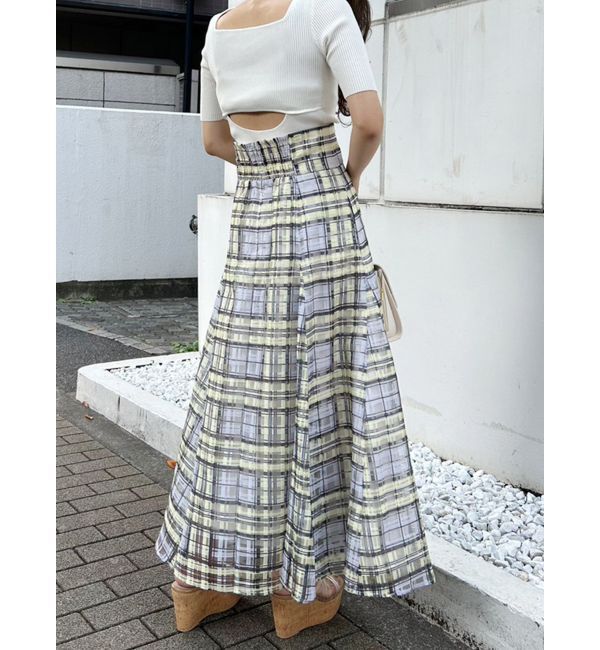 MERCURYDUO「ナローストラップバックスリットリブニット」|ニット・セーター|