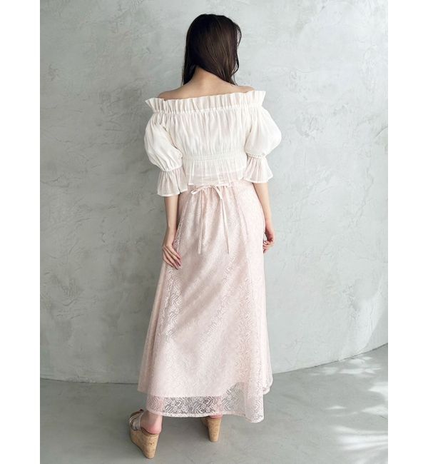 MERCURYDUO「2WAYオフショル五分袖シャーリングブラウス」|シャツ・ブラウス|