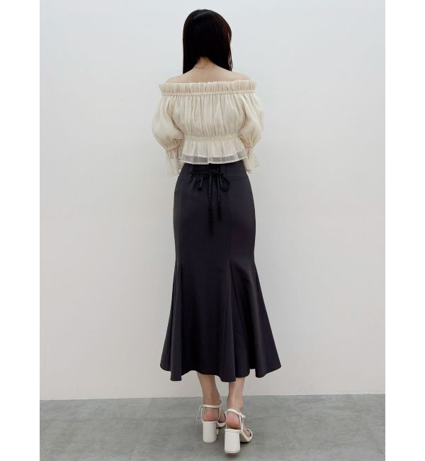 MERCURYDUO「2WAYオフショル五分袖シャーリングブラウス」|シャツ・ブラウス|