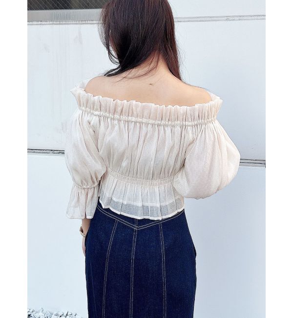 MERCURYDUO「2WAYオフショル五分袖シャーリングブラウス」|シャツ・ブラウス|