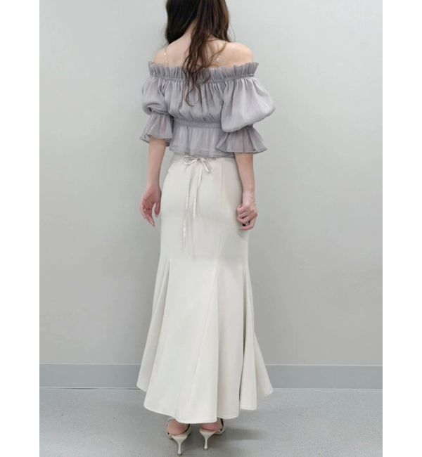 MERCURYDUO「2WAYオフショル五分袖シャーリングブラウス」|シャツ・ブラウス|