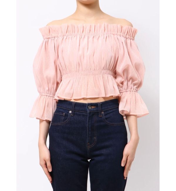 MERCURYDUO「2WAYオフショル五分袖シャーリングブラウス」|シャツ・ブラウス|