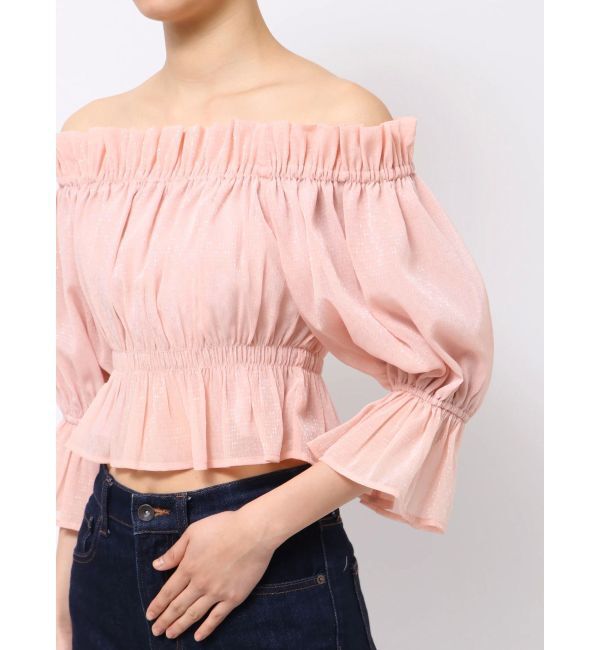 MERCURYDUO「2WAYオフショル五分袖シャーリングブラウス」|シャツ・ブラウス|