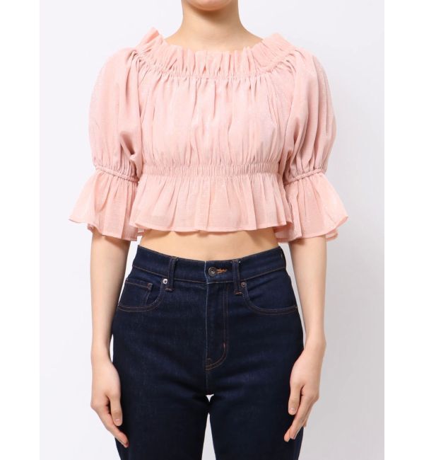 MERCURYDUO「2WAYオフショル五分袖シャーリングブラウス」|シャツ・ブラウス|