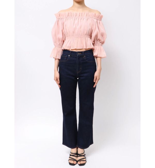 MERCURYDUO「2WAYオフショル五分袖シャーリングブラウス」|シャツ・ブラウス|