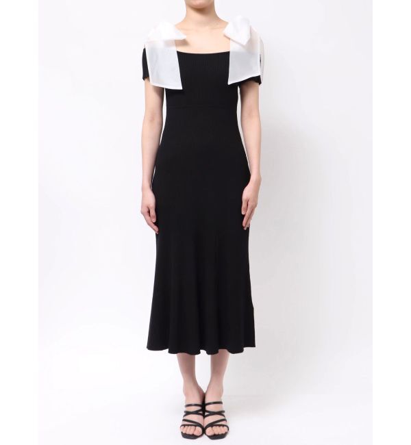 MERCURYDUO「ショルダーリボンニットワンピース」|ワンピース|