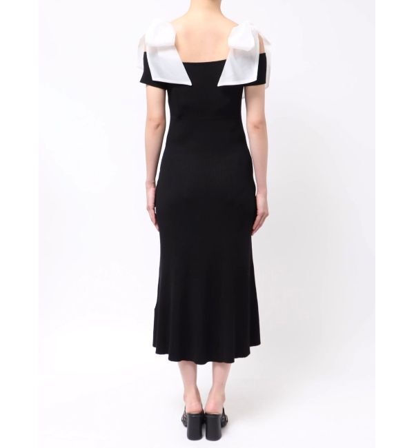 MERCURYDUO「ショルダーリボンニットワンピース」|ワンピース|