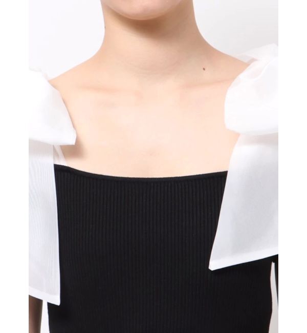 MERCURYDUO「ショルダーリボンニットワンピース」|ワンピース|