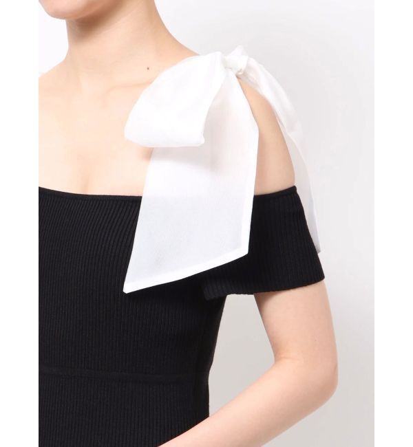 MERCURYDUO「ショルダーリボンニットワンピース」|ワンピース|