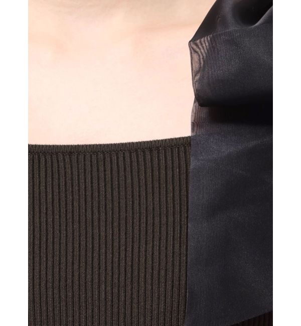 MERCURYDUO「ショルダーリボンニットワンピース」|ワンピース|