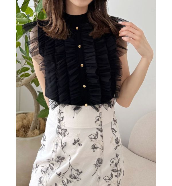 MERCURYDUO「チュールフリルニット」|ニット・セーター|