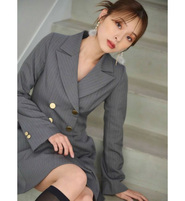 MERCURYDUO「2WAYフィットアンドフレアジャケットワンピース」|ワンピース|ライトグレー