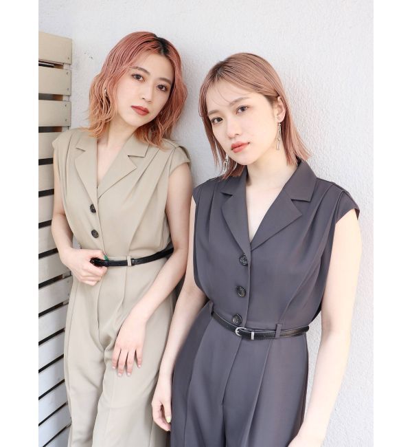 MURUA「ウエストベルトワイドロンパース」|オールインワン|