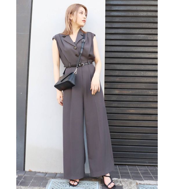 MURUA「ウエストベルトワイドロンパース」|オールインワン|