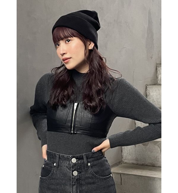 MURUA「フェイクレザービスチェ」|シャツ・ブラウス|