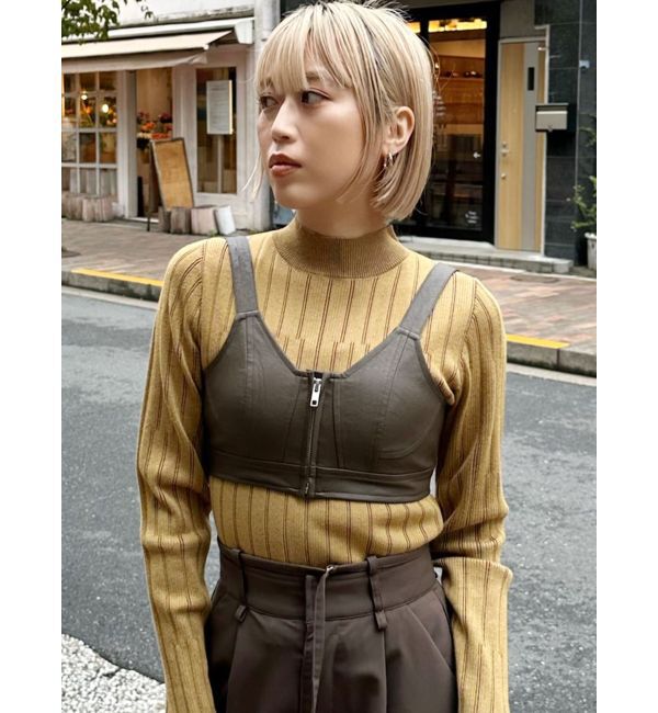 MURUA「フェイクレザービスチェ」|シャツ・ブラウス|