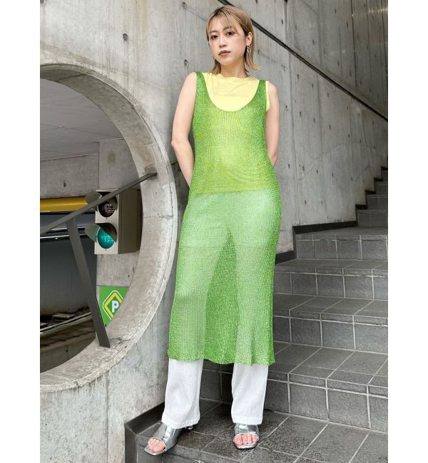 MURUA「メタリックメッシュロングワンピース」|ワンピース|