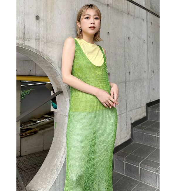 MURUA「メタリックメッシュロングワンピース」|ワンピース|