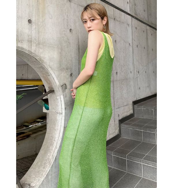 MURUA「メタリックメッシュロングワンピース」|ワンピース|
