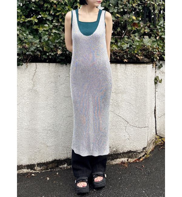 MURUA「メタリックメッシュロングワンピース」|ワンピース|シルバー