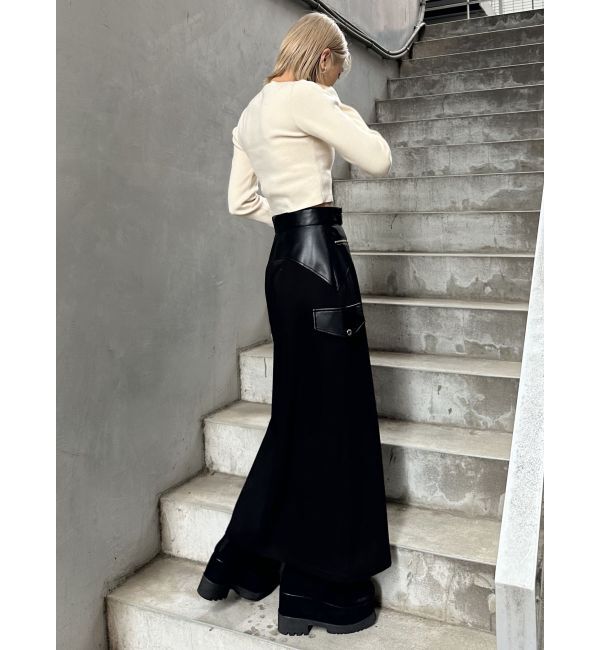 MURUA「スリットナローレザースカート」|スカート|