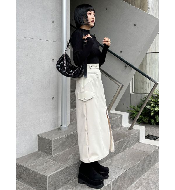 MURUA「スリットナローレザースカート」|スカート|