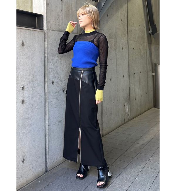 MURUA「スリットナローレザースカート」|スカート|